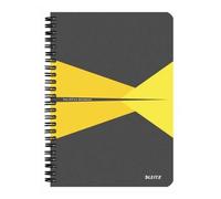 Leitz Cahier Office 14,8 X 21 Cm 180 Pages 5x5. Couverture Polypropylène Grise Et Jaune