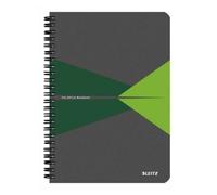 Leitz Cahier Office 14,8 X 21 Cm 180 Pages 5x5. Couverture Polypropylène Grise Et Verte