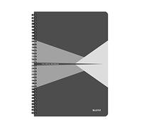 Leitz, Cahier spirales couverture carton A4 quadrillé, 180 pages 90g/m², Leitz Office, Gris, 46470085