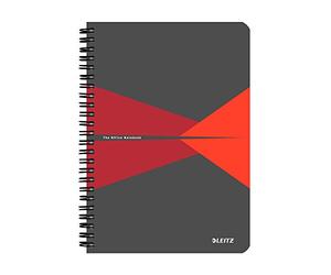 Leitz, Cahier spirales couverture carton A5 quadrillé, 180 pages 90g/m², Leitz Office, Rouge, 44580025
