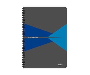 Leitz, Cahier spirales couverture PP A4 quadrillé, 180 pages 90g/m², Leitz Office, Bleu, 44950035
