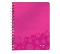 Leitz Cahier Wow A5 - 5 X 5 - Spiralé - Couverture Pp Rose Métallisée
