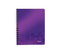 Leitz Cahier Wow A5 - 5 X 5 - Spiralé - Couverture Pp Violet Métallisée