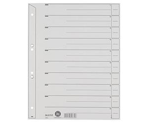 LEITZ Card divisore, 200g/qm, Grigio (pacco da 100), 100 Pezzi