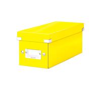 Leitz, Boîte de rangement Click & Store, Format CD (14,3 x 13,6 x 35,2 cm), adapté aux CD et autres objets, Pour le bureau et la maison, Montage bouton pression, Carton recyclé à 84%, Jaune, 60410016
