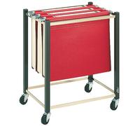 LEITZ Chariot pour dossiers suspendus DIN A4/DIN A3 4 roulettes pivotantes marron Livraison non équipée
