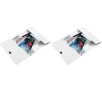 Leitz Chemise 3 Rabats, Contient jusqu'à 150 Feuilles A4, Fermeture Élastique, Plastique souple, Blanc, WOW, 45990001 (Lot de 2)