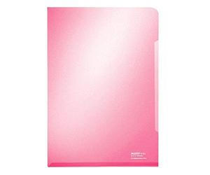 Leitz, chemise-coin en PVC souple premium, A4, rouge translucide, boite de 100, 41530225