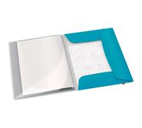 Leitz – Porte-vues A4, 20 pochettes (40 feuilles/80 vues), 3 rabats, bande élastique, PP, Bleu Cosy