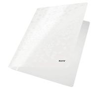 Leitz Chemise de Présentation à Lamelle en Carton Plastifié, A4, Capacité 250 Feuilles, Blanc, WOW, 30010001