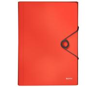 LEITZ Chemise de projet Solid A4 PP 6 compartiments rouge clair