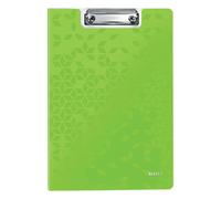 Leitz Porte-bloc A4 41990054 – avec rabat, 75 feuilles, clip métallique, pochette, Polyfoam Vert WOW