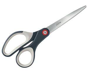 Leitz - Ciseaux Ambidextres en Acier Inoxydable avec Revêtement Titane, Ultra Aiguisés, Coupe Précise, Poignée Ergonomique Confortable, Maison / Bureau, Gamme Cosy, Gris, 53320089