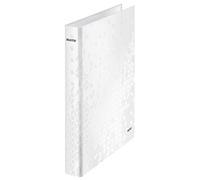 Leitz Classeur 2 anneaux A4 maxi WOW – Carton pelliculé, Dos 40 mm, 250 feuilles, Blanc 42410001