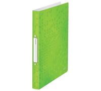 Leitz, Classeur 2 Anneaux A4, PP, Dos 32 mm, Capacité 190 Feuilles, Mécanisme Anneaux Ronds 25 mm, Étiquette au Dos, Classeur Bureau École Organisation, Vert WOW, 42570055