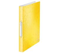 Leitz, Classeur 2 Anneaux A4, PP, Dos 32 mm, Capacité 190 Feuilles, Mécanisme Anneaux Ronds 25 mm, Étiquette au Dos, Classeur Bureau École Organisation, Jaune WOW, 42570016
