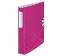 Leitz Classeur 4 Anneaux Ø30 Wow Softclick En Polypropylène. Dos 50mm, Coloris Rose.