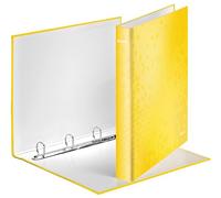 Leitz Classeur 4 Anneaux, Capacité 250 Feuilles, WOW, Dos 25 mm, 42420016 - A4, Jaune