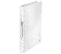 Leitz Classeur 4 Anneaux, Capacité 190 Feuilles, WOW, Dos 25 mm, 42580001 - A4, Blanc