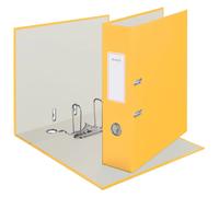 Leitz Classeur à levier A4 10610019 – Carton pelliculé, Dos 80 mm, 600 feuilles, 180° – Jaune Cosy