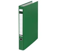 LEITZ - Classeur à anneaux en plastique, format A4, vert, mécanisme 2 anneaux en D, largeur du dos: