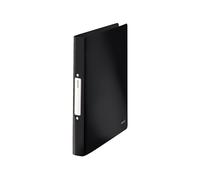 LEITZ Classeur à anneaux Solid A4 PP noir 2 anneaux mécanisme de fermeture éclair