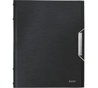 LEITZ Classeur à anneaux Style, A4, PP, 12 compartiments, noir satiné