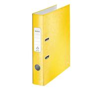 Leitz Classeur à levier A4 10060016 – Mécanisme 180°, dos 50 mm, 350 feuilles – Jaune WOW