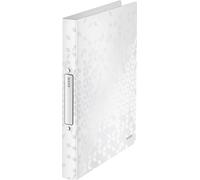 LEITZ Classeur à anneaux WOW DIN A4 PP blanc métallique 4 anneaux