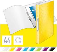 LEITZ Classeur à anneaux WOW DIN A4 PP jaune métallique 2 anneaux