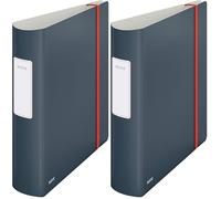 Leitz Classeur à Levier 180° Active, Capacité 500 Feuilles, Dos 82 mm, Cosy, A4, Gris, 10380089 (Lot de 2)