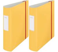 Leitz Classeur à Levier 180° Active, Capacité 500 Feuilles, Dos 82 mm, Cosy, A4, Jaune, 10380019 (Lot de 2)
