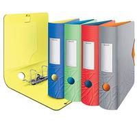 Leitz Classeur à levier 180° Active Urban Chic A4, assorti, dos incurvé 82 mm de largeur, fermeture élastique, polyfoam léger, Urban Chic, 11161099 (couleurs assorties)