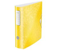 Leitz Classeur à Levier A4 Active, Dos Arrondi 82mm, Fixation Élastique, Polyfoam Léger, WOW, Jaune, 11060016