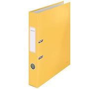 Leitz, Classeur à Levier A4, Carton, Dos 50 mm, Capacité 350 Feuilles, Mécanisme unique 180°, Classeur Bureau École Maison, Jaune Cosy, 10620019