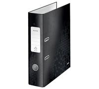 Leitz Classeur à levier A4 carton pelliculé Noir — Dos 80 mm, 600 feuilles, mécanisme unique 180°