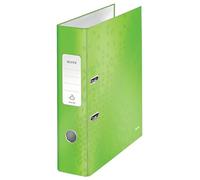 Leitz, Classeur à Levier A4, Carton Pelliculé, Dos 80 mm, Capacité 600 Feuilles, Mécanisme unique 180°, Classeur Bureau École Maison, Vert WOW, 10050054