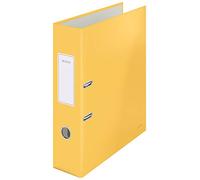 Leitz, Classeur à Levier A4, En Carton Pelliculé, Dos 80 mm, Capacité 600 Feuilles, Mécanisme unique 180°, Classeur Bureau École Maison, Jaune Cosy, 10610019
