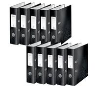 Leitz Classeur à levier A4, noir, dos de 80 mm, gamme Wow, 10050095, design aléatoire