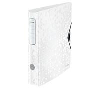 Leitz Classeur à Levier A4 Active, Blanc, Dos Arrondi 65mm, Fixation Élastique, Polyfoam Léger, WOW, 11070001