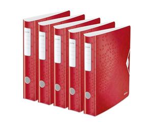Leitz, Classeur à Levier Active A4, En PP, Dos 65 mm, Capacité 350 Feuilles, Mécanisme unique 180°, Fermeture Élastique, Pochettes Intérieures, Classeur Bureau École Maison, Blanc WOW, 11070001
