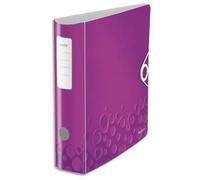 Leitz Classeur à Levier A4 Active, Dos Arrondi 82mm, Fixation Élastique, Polyfoam Léger, WOW, Violet, 11060062