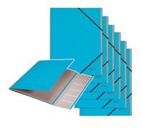 Leitz Classeur A4, lot de 6, classeur de projet 6 compartiments - résistant | 6 compartiments à onglets et fermeture élastique pour documents A4, couverture en carton recyclé 430 g/m².