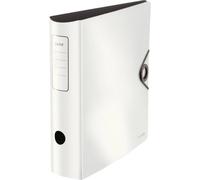Leitz 10471001 Classeur solide actif 180° A4 avec dos arrondi pour jusqu'à 500 feuilles A4 Largeur du dos environ 8,2 cm Fermeture élastique en polymousse durable Blanc