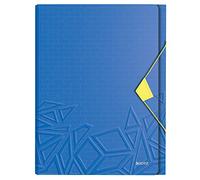 Leitz Classeur Ménager Avec 5 Compartiments, Fermeture Elastique, Capacité 250 Feuilles, Bleu, Urban Chic,39970032