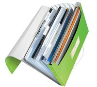Leitz - Classeur Ménager, Trieur à Soufflets 6 Compartiments, 250 Feuilles A4, Fermeture Élastique, Rangement Documents Bureau École Maison, Plastique Souple, Vert WOW, 45890054