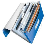 Leitz Trieur Wow – 5 compartiments, polypropylène, fermeture élastique – Bleu
