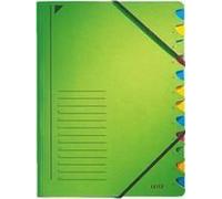 Leitz Trieur à onglets en carton 39120055 – 12 onglets – Vert