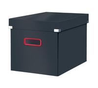 Leitz Boîte de rangement Click & Store Cosy – Cube en carton robuste – Noir