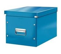 Leitz Boîte de rangement Click & Store L (36 x 32 x 31 cm) – carton 80% recyclé, couvercle bleu